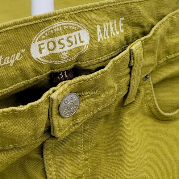 Fossil Ankle Green Denim Jean 32x27 - Picture 4 of 10